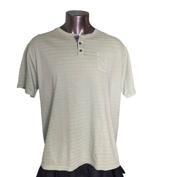 PX Mens Henly Striped Green Shirt Size 3XL Top u - Picture 1 of 10
